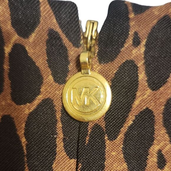 Michael Kors Leopard Print Sleeveless Midi Dress, Women's Size 12 Sheath Shift - Picture 4 of 6